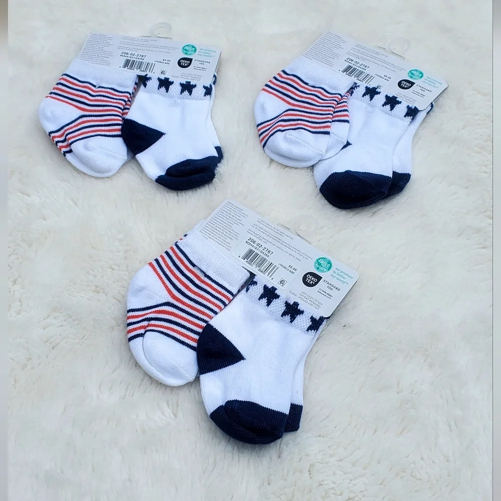 Baby Socks with Stars and Stripes Size 0-6m - Picture 2 of 2